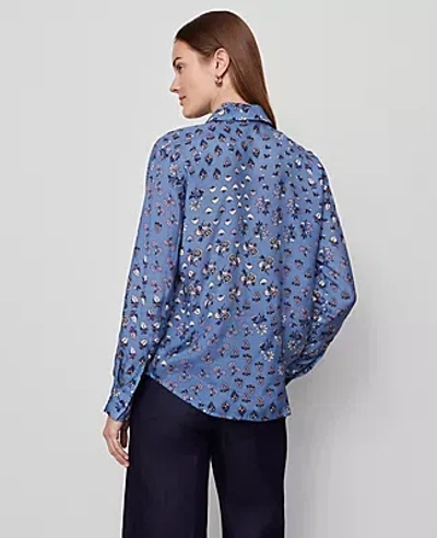 Ann Taylor Floral Satin Essential Shirt