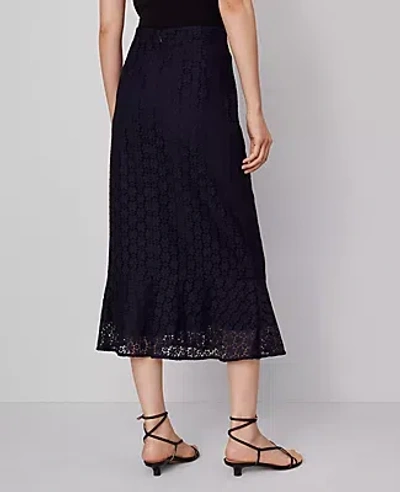Ann Taylor Lace Flounce Midi Skirt