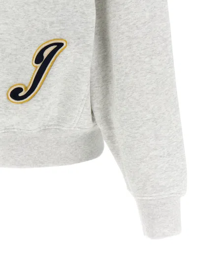 Jacquemus Hooded Sweater With Drawstring And Ribbed Finish In Gray