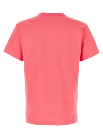 Comme Des Garçons Play Crew Neck Logo Patch T-shirt In Pink