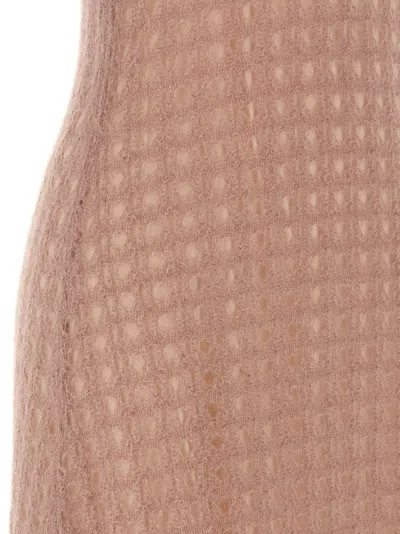 Fabiana Filippi Sleeveless Knit Dress Round Neckline In Brown