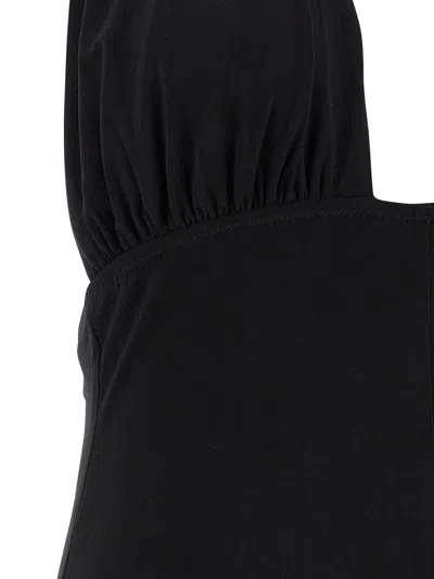 Norma Kamali Cross Halter Straight Leg Jumpsuit