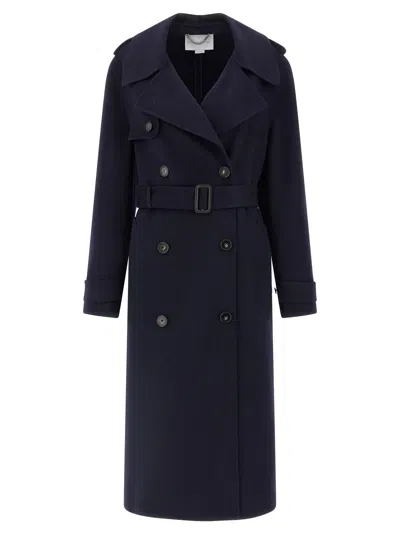 Stella Mccartney Double-breasted Wool Trench Coat Coats And Trench Coats Blue In Blue