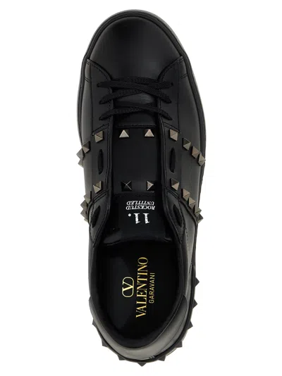 Valentino Open Rockstud Untitled Sneakers In Black