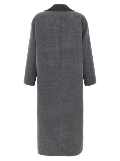 Fabiana Filippi Dressing Gown Coat Coats And Trench Coats Gray In Gray