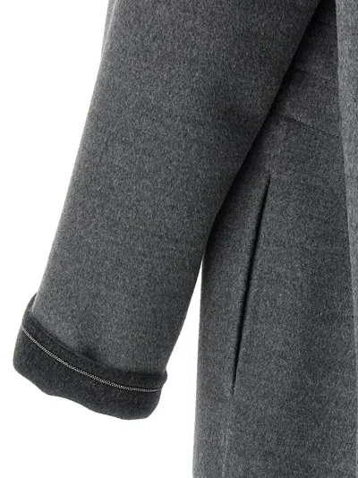 Fabiana Filippi Dressing Gown Coat Coats And Trench Coats Gray In Gray