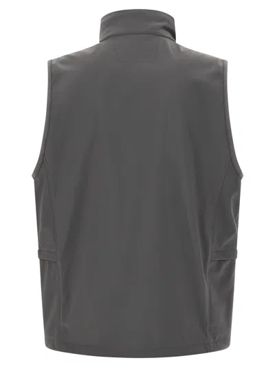 C.p. Company Shell Hooded Sleeveless Jacket In Gray