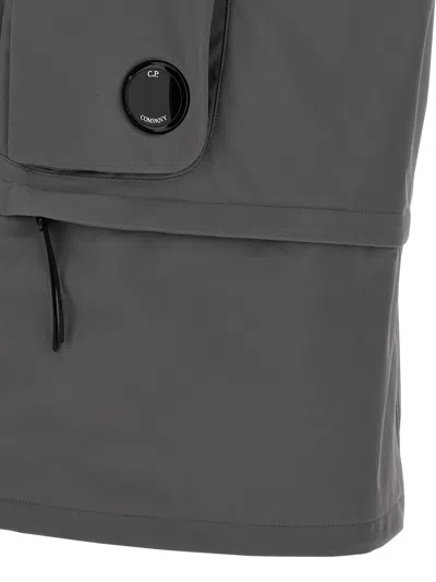 C.p. Company Shell Hooded Sleeveless Jacket In Gray