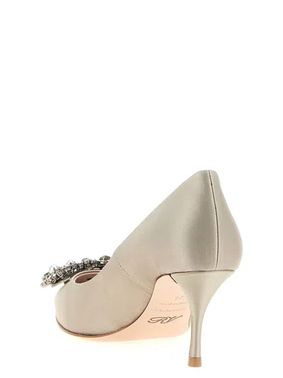 Roger Vivier Efflorescence Pumps In Satin In Gray
