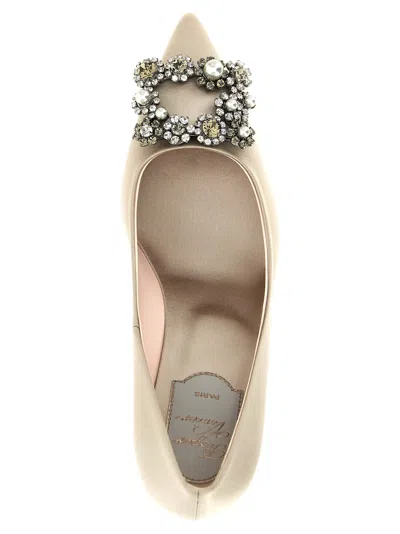 Roger Vivier Efflorescence Pumps In Satin In Gray