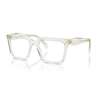 Prada Pr A19v Symbole 14r1o1 Verde Menta Trasparente Glasses In White