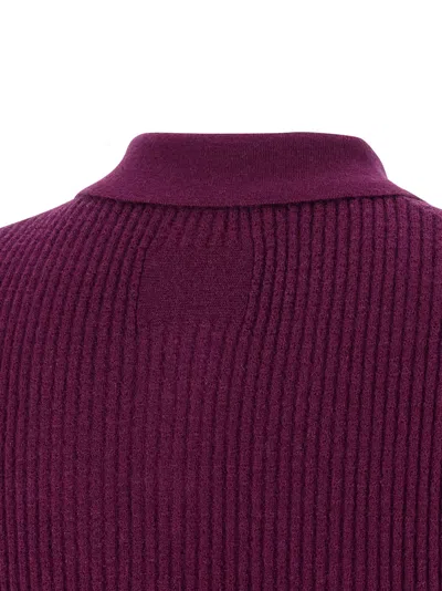 Guest In Residence Shrunken Cashmere Polo Top In Purple