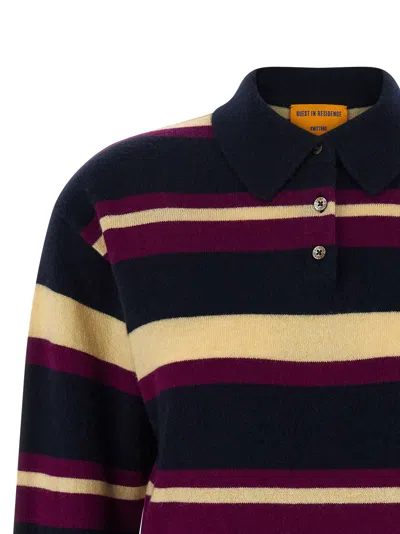 Guest In Residence Collegiate Stripe Polo Multicolor In Black