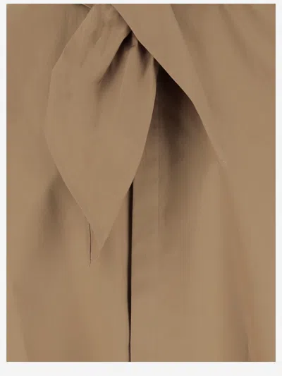 Carven Tie-neck Cotton Blouse In Neutral
