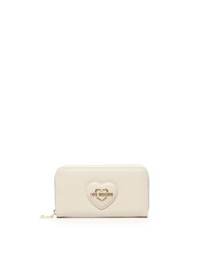Love Moschino Heart-logo Zip-fastening Wallet In Neutral