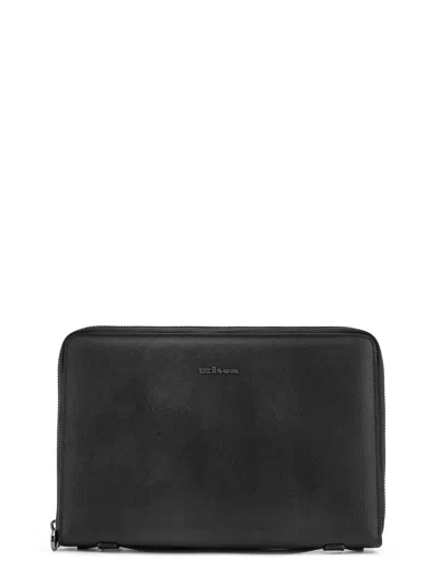 Kiton Leather Holder In Leather In Black