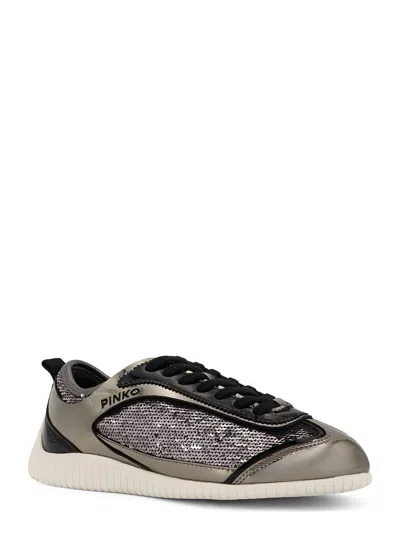 Pinko Reby 10 Mirror Fabric Sneakers With Sequins
