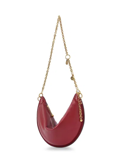 Chloé Halfmoon Leather Shoulder Bag In Red
