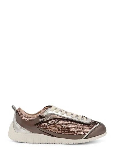 Pinko Reby 10 Mirror Fabric Sneakers With Sequins