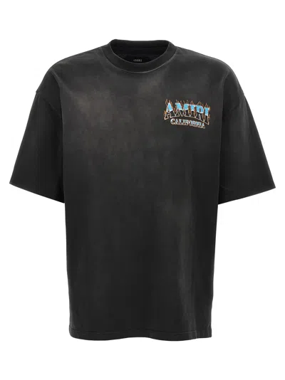 Amiri Sunny Place Logo-print Cotton-blend Jersey T-shirt In Black
