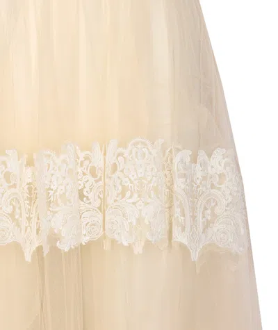 Elisabetta Franchi Couture Skirt Lace Detailing In Neutral