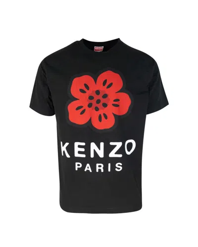 Kenzo Tshirt Con Stampa Boke Flower In Black