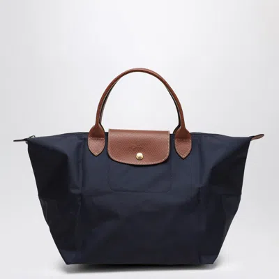 Longchamp Le Pliage Medium Top Handle Bag In Blue