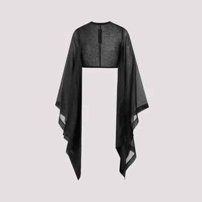 Rick Owens Long Sleeve Cropped T-shirt In Blue