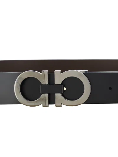 Ferragamo Reversible Belt In Brown