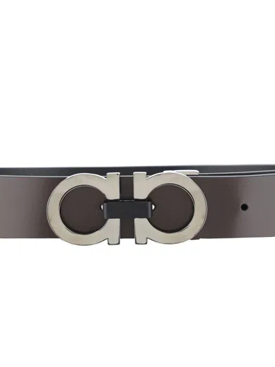 Ferragamo Reversible Belt In Brown