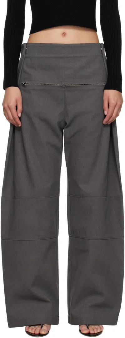 Jean Paul Gaultier Gray Zip Denim Trousers