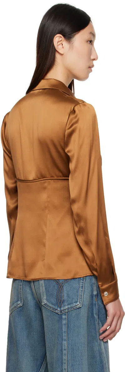 Versace Tie-front Blouse In Brown