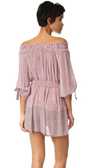 Shop Faithfull The Brand Mali Dress In Amber Stripe Print