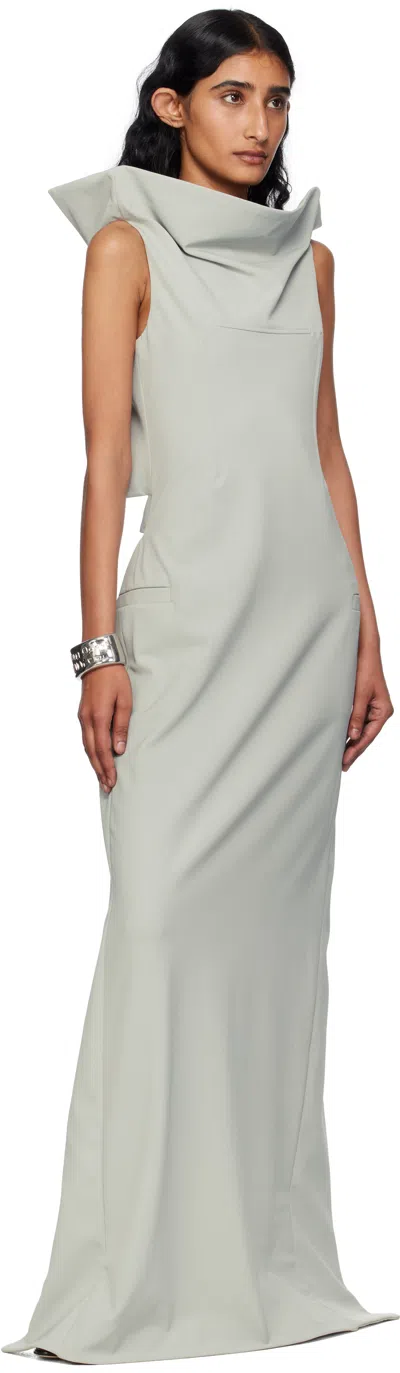 Jean Paul Gaultier Gray Backless Belt Maxi Dress
