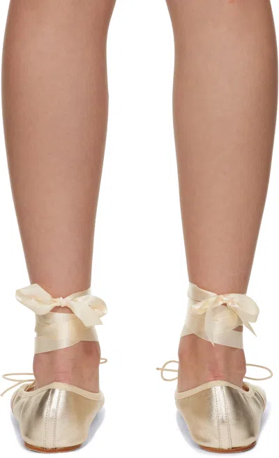 Repetto Gold Sophia Ballerina Flats