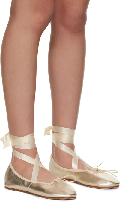 Repetto Gold Sophia Ballerina Flats