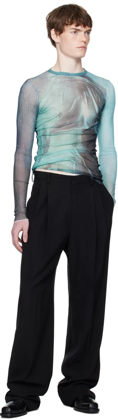 Jean Paul Gaultier Blue 'the Water' Top In Multi