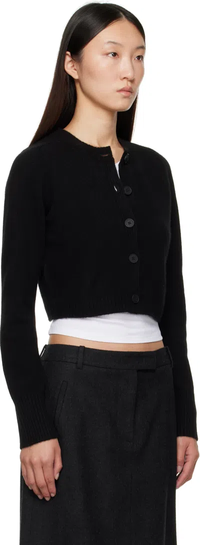 Loulou De Saison Black Zephir Cashmere Cropped Cardigan