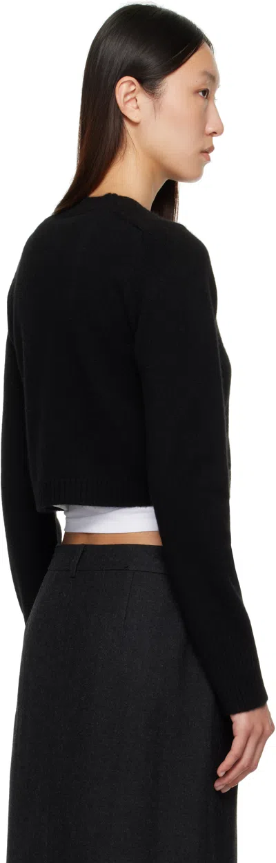 Loulou De Saison Black Zephir Cashmere Cropped Cardigan