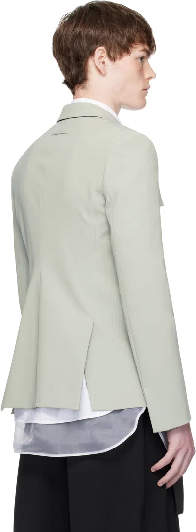 Jean Paul Gaultier Gray Twill Blazer In White