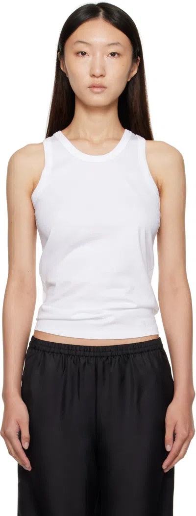Loulou De Saison White Poso Lds Cotton Tank Top