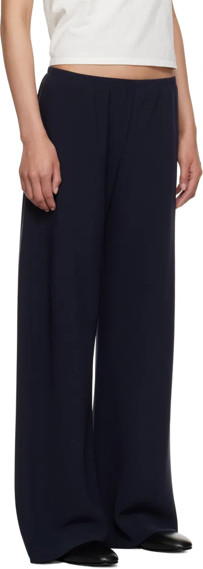 The Row Lazco Flat-front Wide Leg Pants In Blue