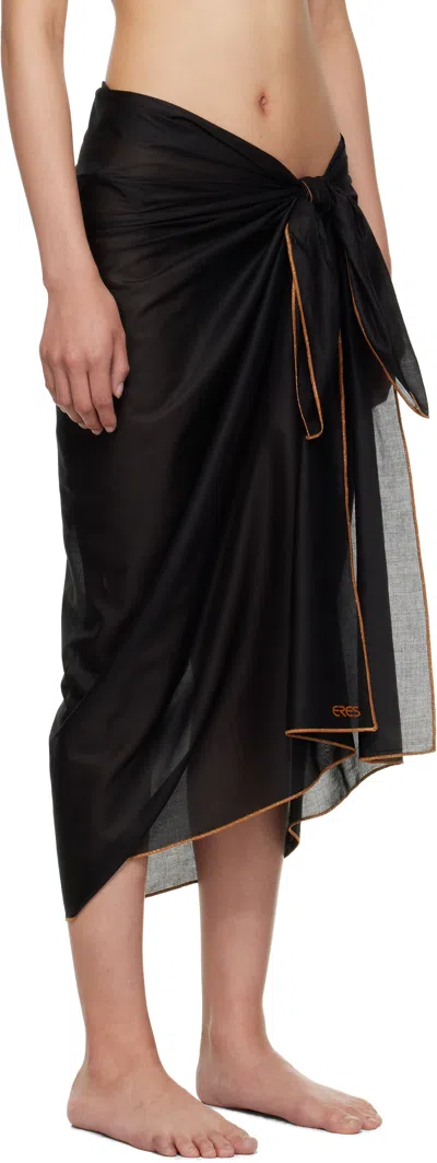 Eres Cabine Semi-sheer Beach Cover-up In Black