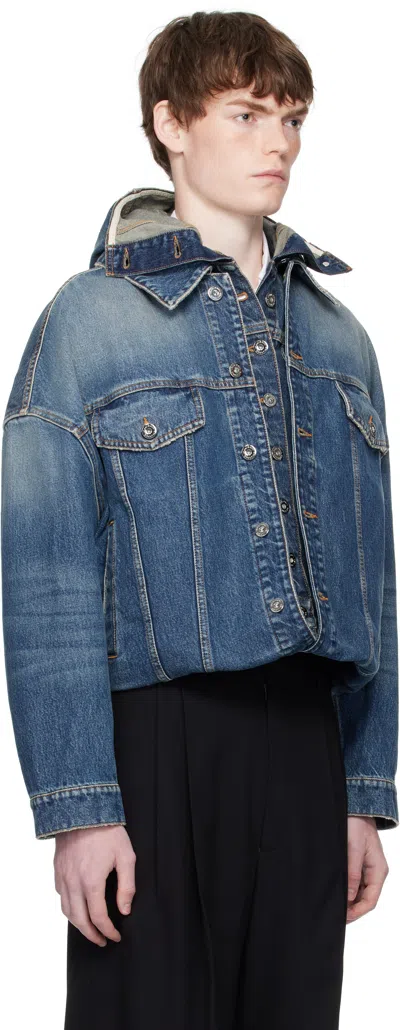 Jean Paul Gaultier Blue 'the Double' Denim Jacket In Blue