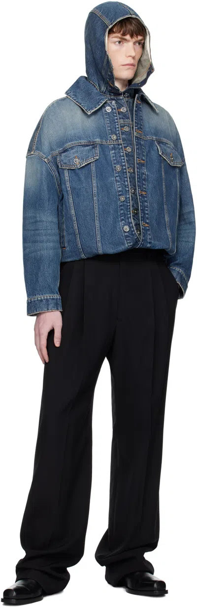Jean Paul Gaultier Blue 'the Double' Denim Jacket In Blue