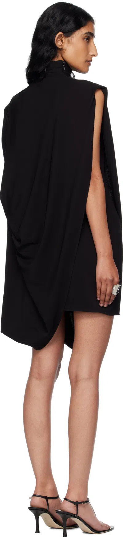 Jean Paul Gaultier Black Draped Jersey Minidress