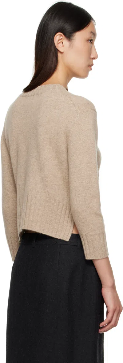 Loulou De Saison Beige Mora Lds Cropped Cashmere Sweater In Neutral