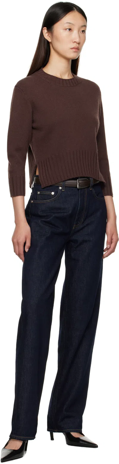 Loulou De Saison Brown Mora Lds Cropped Cashmere Sweater