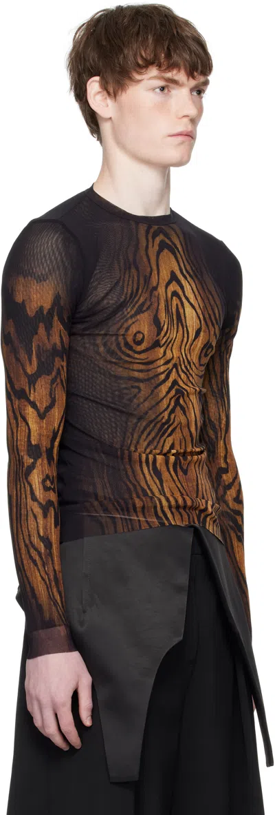 Jean Paul Gaultier Brown 'the Wood' Top In Multi
