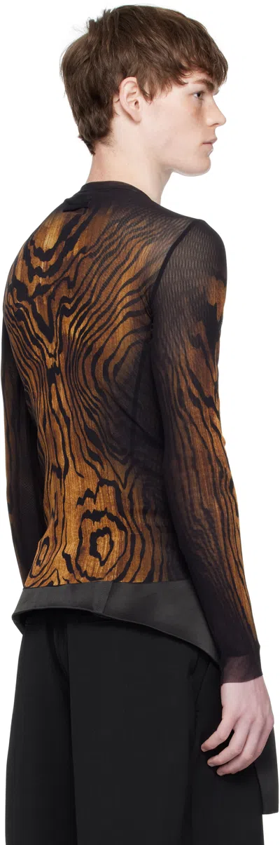 Jean Paul Gaultier Brown 'the Wood' Top In Multi